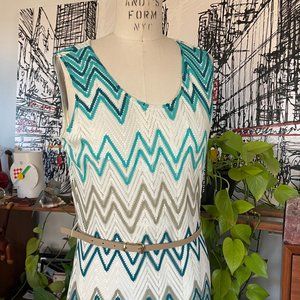 Chevron Maxi Dress by Sharagano Size 12 NWT
